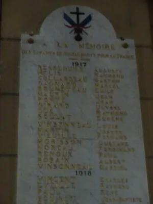 Plaques aux Morts de l'Église Saint-Gervais et Saint-Protais de Jonzac