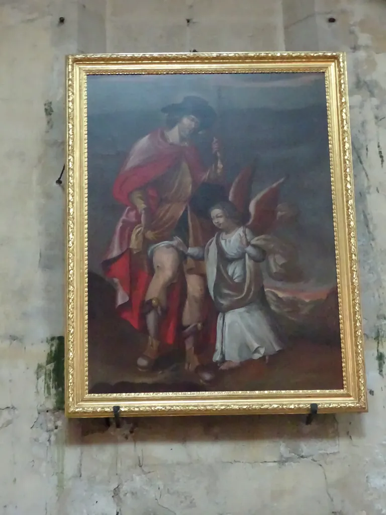 Tableau : Saint-Roch soigné par l'ange dans l'Église Saint-Pierre de Saintes